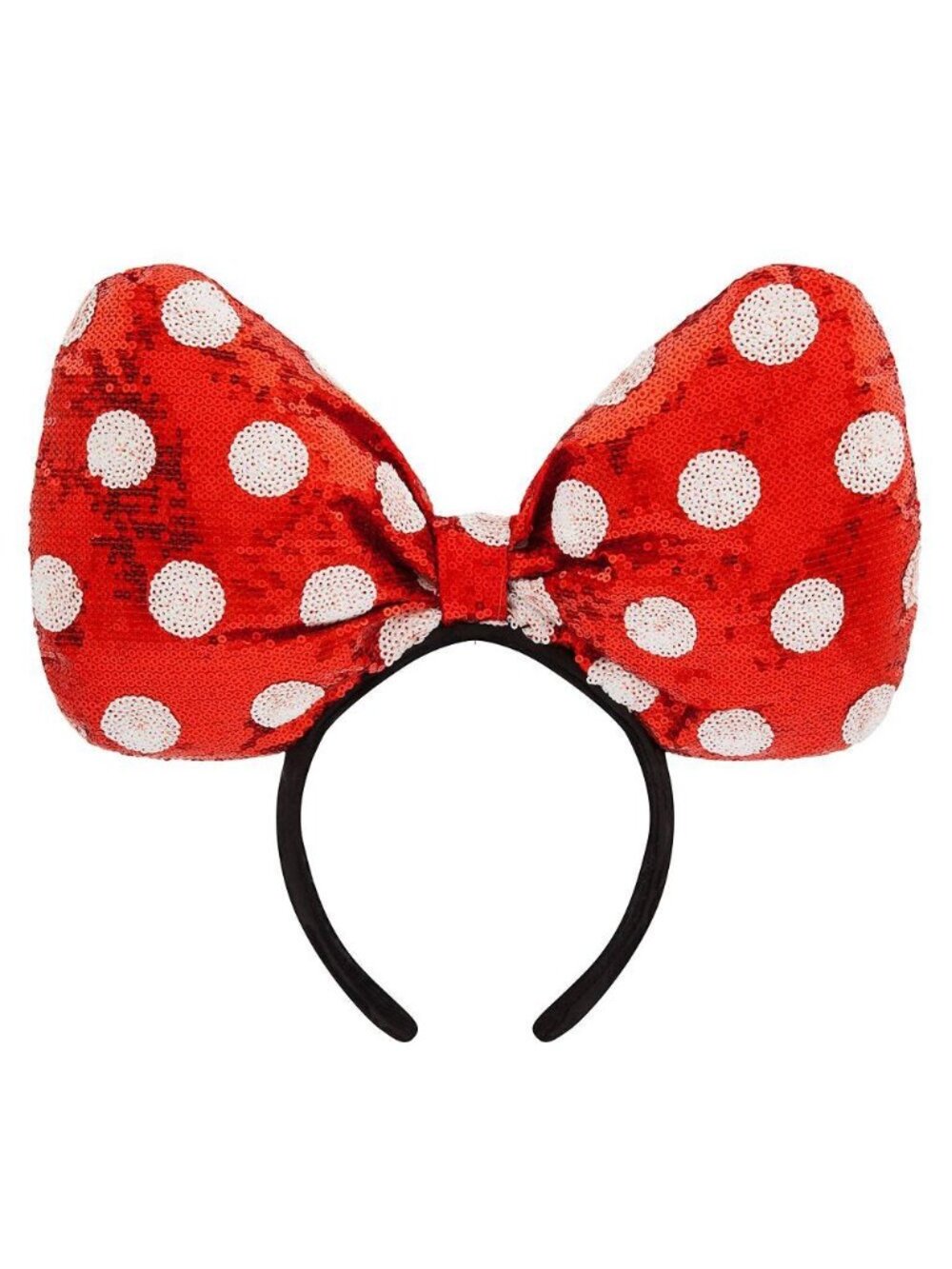 Disney Parks Minnie Mouse Big Bow Sequin Polka Dots Ear Headband